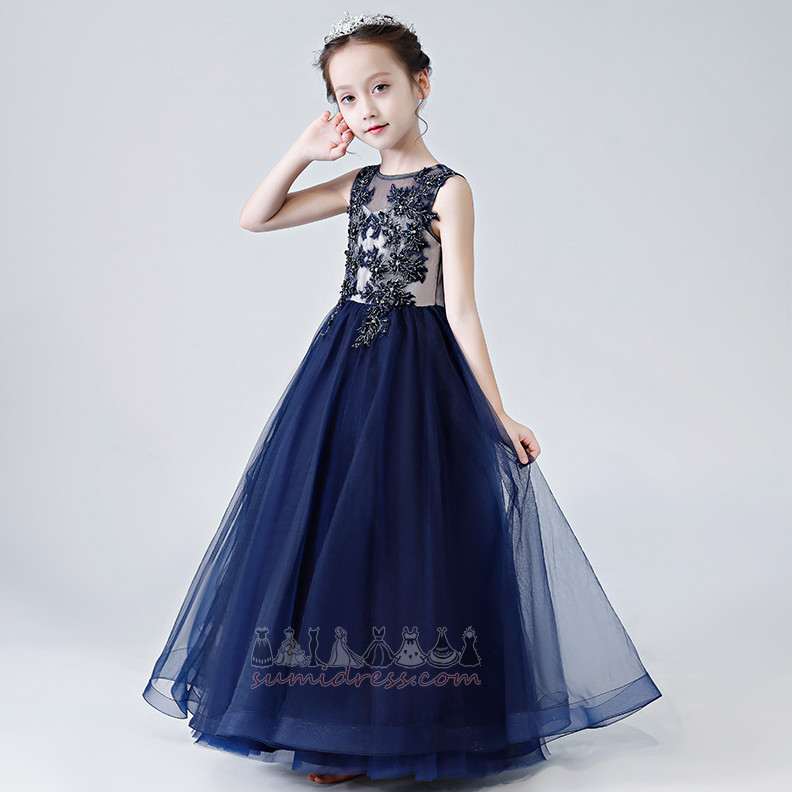 μικρό κορίτσι φόρεμα πολυεδρικοί μπούστο Τούλι Αμάνικο Φυσικό Κομψό κούνια