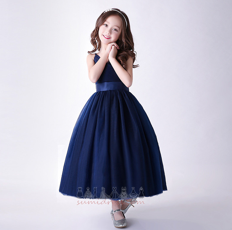 μικρό κορίτσι φόρεμα Σατέν Ντραπέ Αμάνικο Μέσον Φθινόπωρο Αστράγαλο Μήκος
