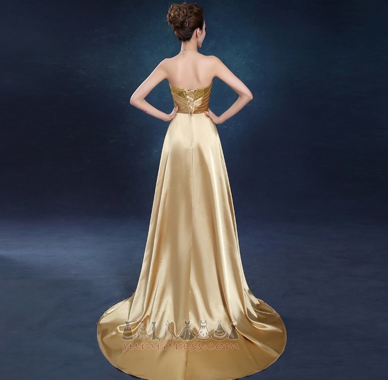 Mittelgröße Luxuriös Natürliche Taille Asymmetrisch Reißverschluss Abendkleid