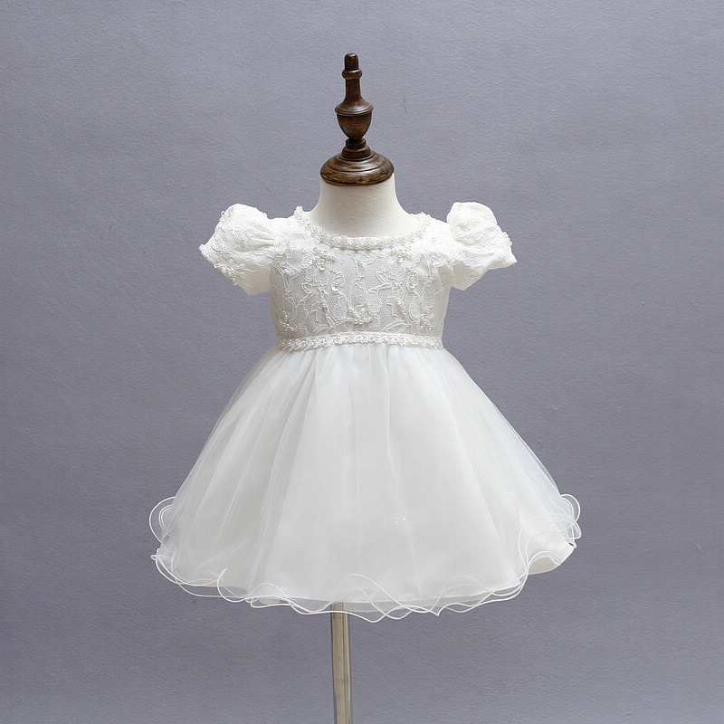 мереживо блискавка вгору короткі рукави середа тюль принцеса Маленька дівчинка плаття