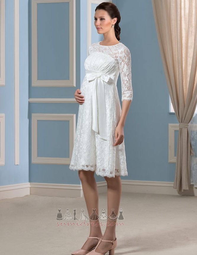 мереживо імперії талії коштовність довжина коліна Елегантний імперія Весільна сукня