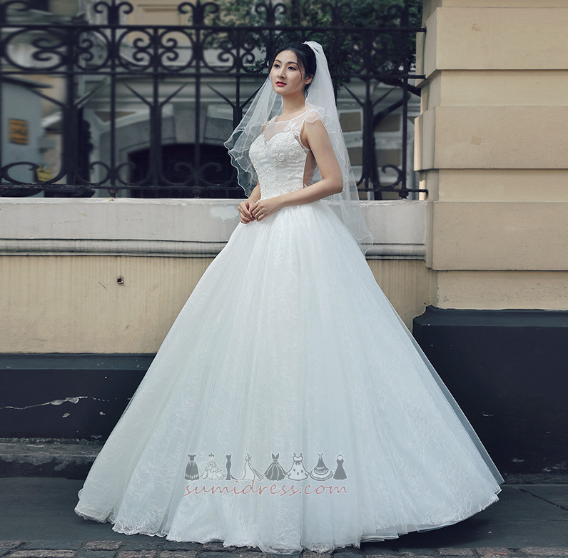 Мереживо Overlay коштовність Елегантний безрукавний середа замкова щілина Весільна сукня