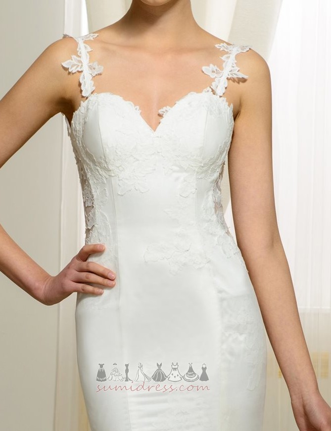 Moderne Medium Fall Dropped Waist Hemline Long Backless Wedding Dress