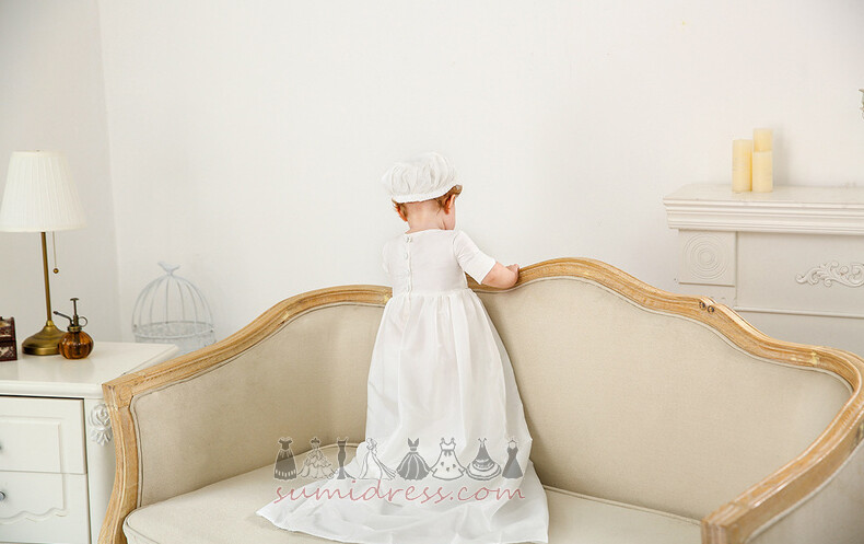 Muodollinen A-Muotoinen Pitkä Satiini Loma Korkki / hattu Ristiäisiin mekko