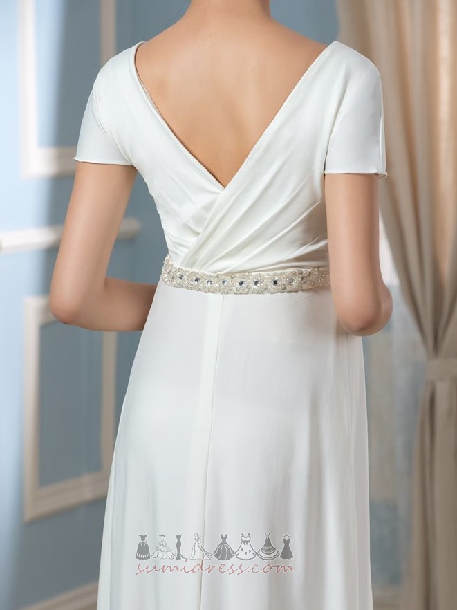 Mutterschaft Elegante Rückenfrei V-Ausschnitt Draussen Plissiert Braut Kleid