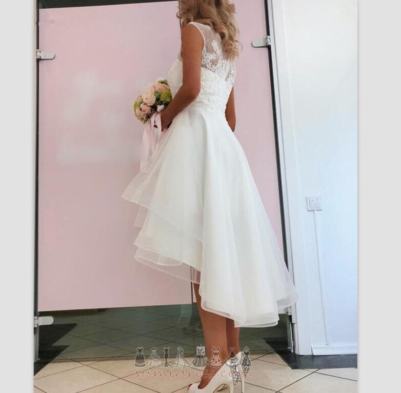 на відкритому повітрі асиметричний асиметричний коштовність природні Талія літо Весільна сукня