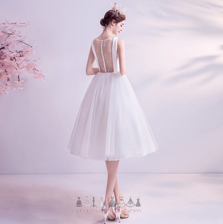 на відкритому повітрі лінія природні Талія простий літо безрукавний Весільна сукня
