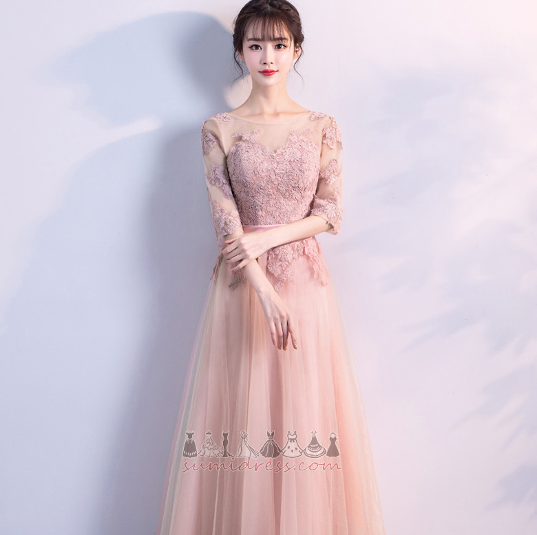 Natural Midja Fotled längd Elegant Päron Dragkedja A-linjeformat brudtärna klänning