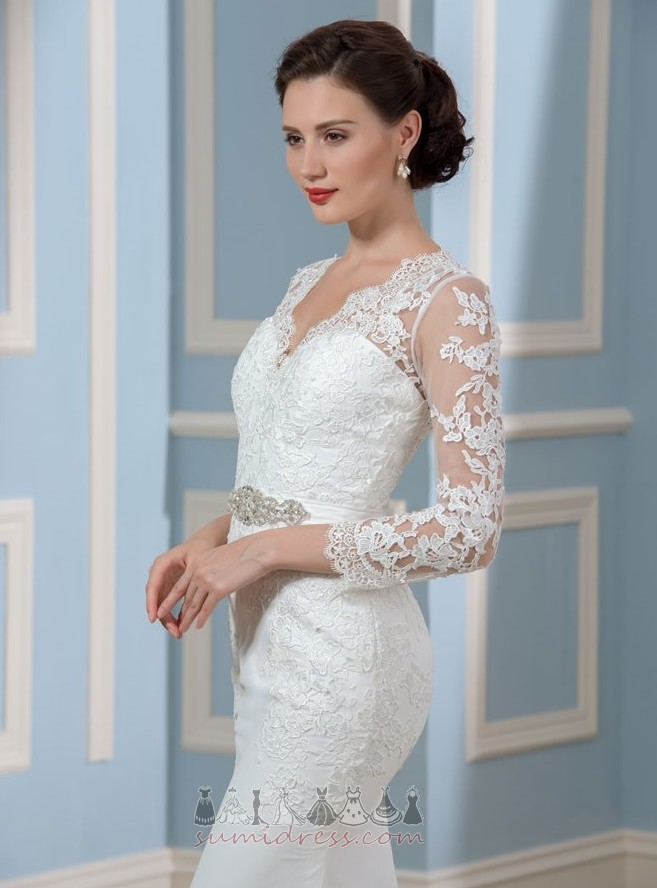 Natural Vyötärö Tiukka hame Pitkähihaiset Elegantti Näkymätön hihat Hääpuku