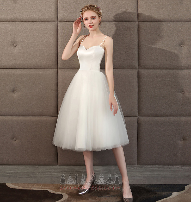 Natural Waist A-Line Tiered Knee Length Lace-up Simple Wedding Dress
