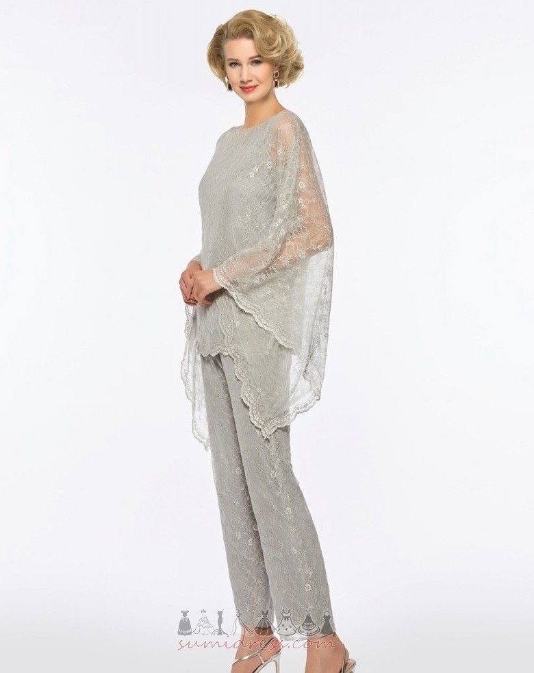 Natural Waist Ankle Length Party Rectangle Draped Long Sleeves Pants Suit Mother Dresses