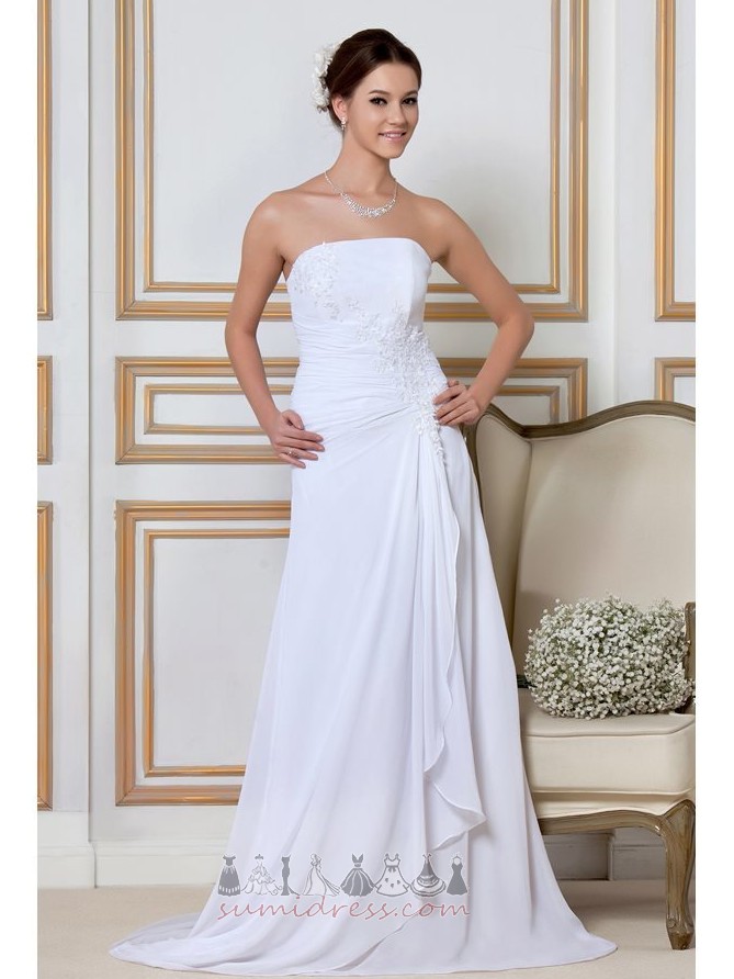 Natural Waist Applique Sleeveless Elegant Strapless A-Line Wedding Dress
