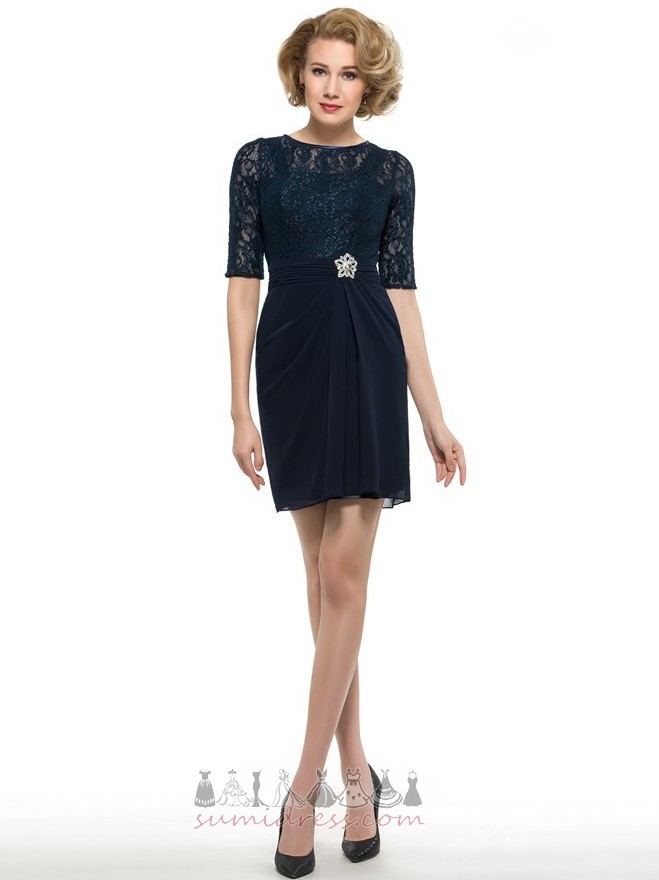 Natural Waist Ball Elegant Half Sleeves Zipper Lace Mother Dress
