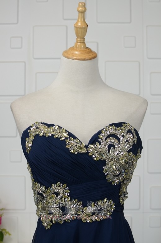 Natural Waist Ball Jewel Bodice Elegant Sweep Train A-Line Evening gown