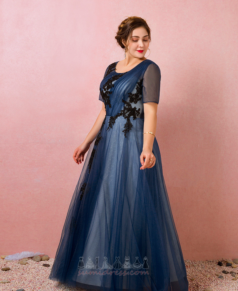 Natural Waist Ball Lace Applique Lace-up Elegant Prom Dress