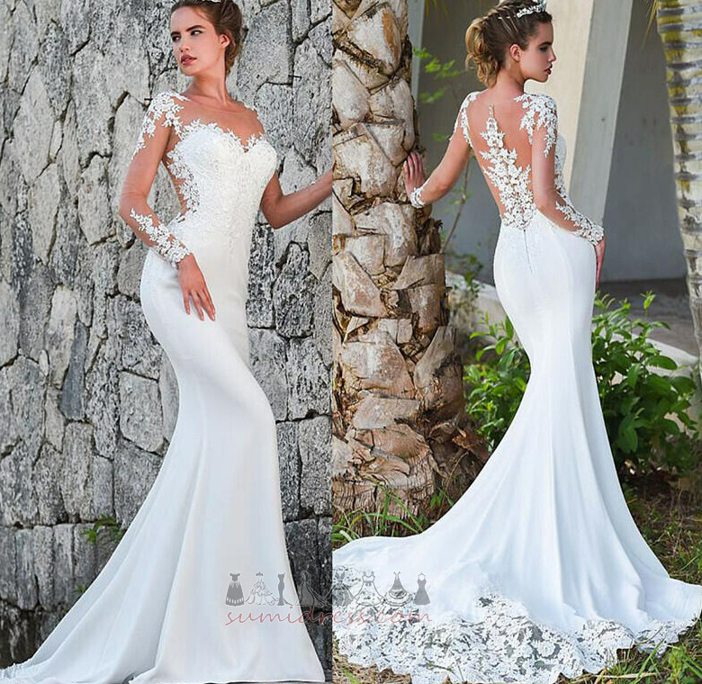 Natural Waist Beach Draped Jewel Sexy Fall Wedding gown