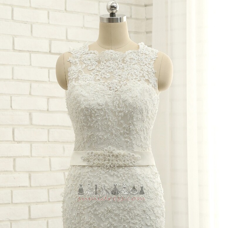 Natural Waist Beach Sleeveless Applique Plus Size Mermaid Wedding Dress