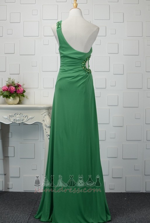 Natural Waist Beading Jewel Bodice Chiffon Floor Length A-Line Evening Dress