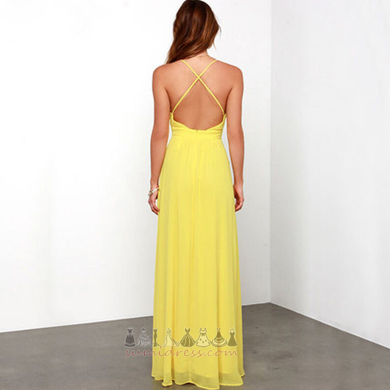 Natural Waist Elegant Deep v-Neck Sleeveless V-Neck A-Line Evening Dress