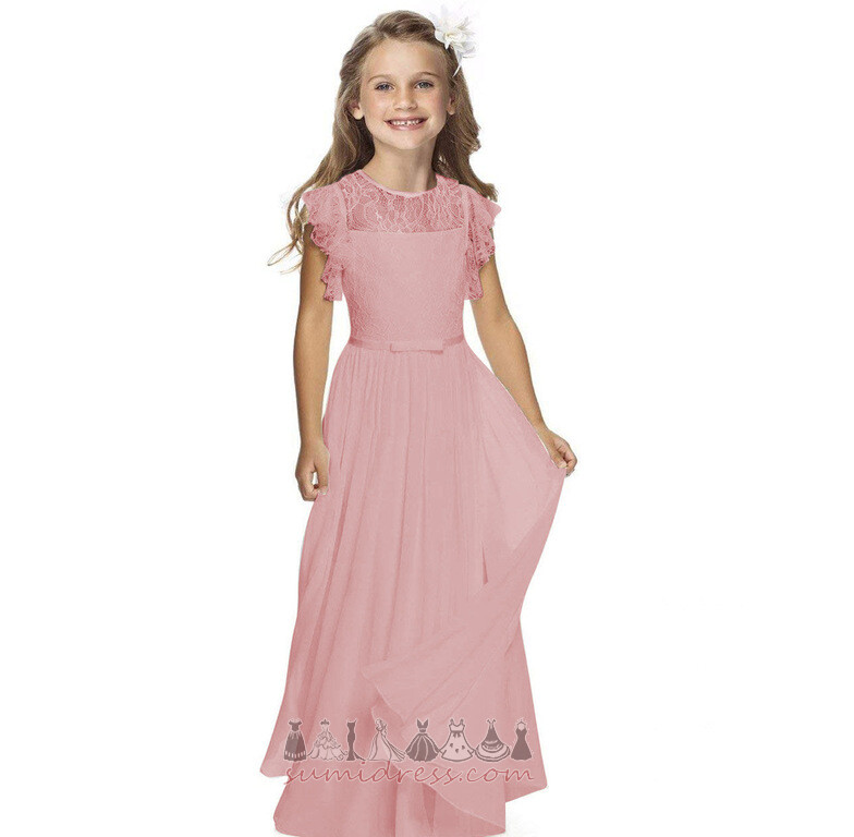 Natural Waist Elegant Sale Jewel Lace Sleeveless Flower Girl gown