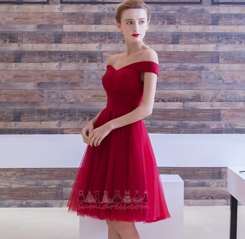 Natural Waist Fall Draped Capped Sleeves Pleated Bodice Tulle Dress of maid of honor