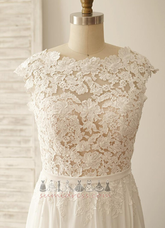 Natural Waist Floor Length Elegant Applique Beach A-Line Wedding gown