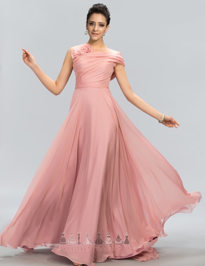 Natural Waist Floor Length Fall Sleeveless Keyhole Back Chiffon Prom Dress