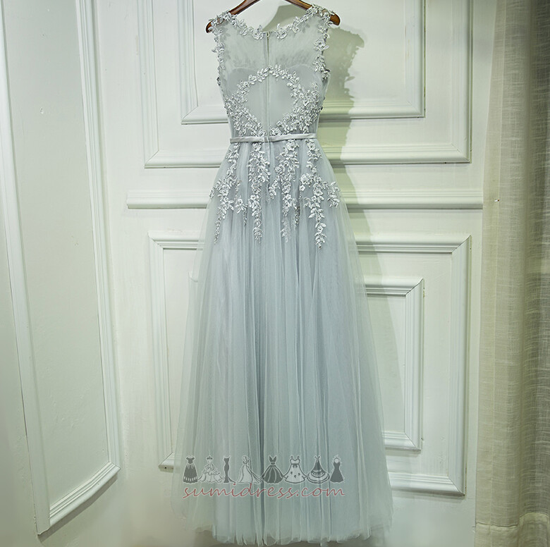 Natural Waist Jewel Chic Sleeveless Party A-Line Bridesmaid Dress