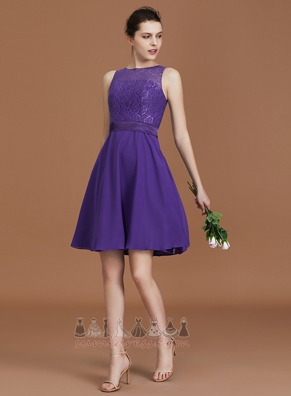Natural Waist Lace Lace Zipper Up Elegant Knee Length Bridesmaid Dress