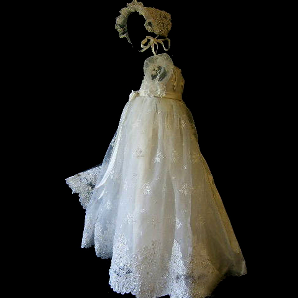 Natural Waist Lace Medium Jewel Short Sleeves Bow Flower Girl gown