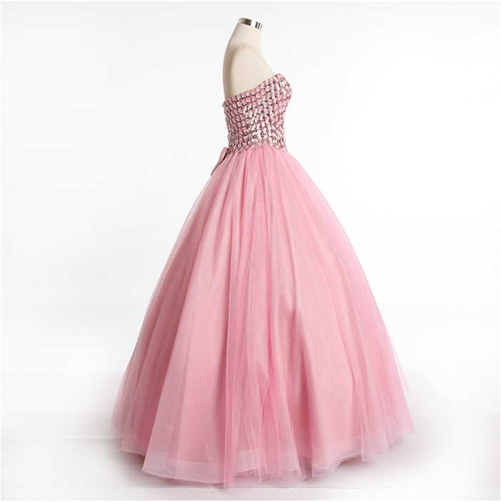 Natural Waist Lace-up Sleeveless Sweetheart A-Line Elegant Prom Dress