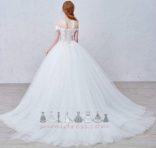 Natural Waist Long Off Shoulder Fall Formal Applique Wedding gown