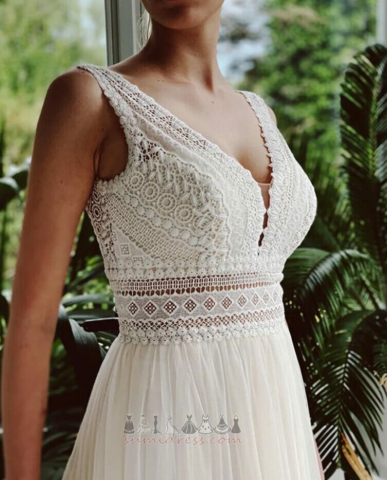 Natural Waist Medium Sleeveless Chic Draped Beach Wedding Dress