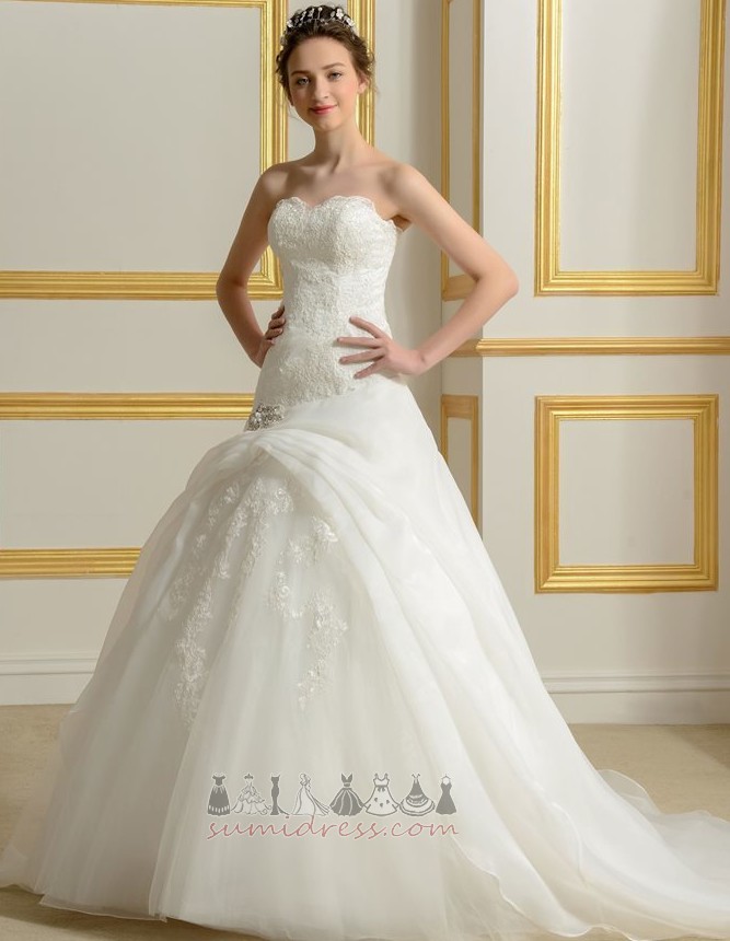 Natural Waist Sleeveless Hourglass A-Line Sweep Train Backless Wedding Dress