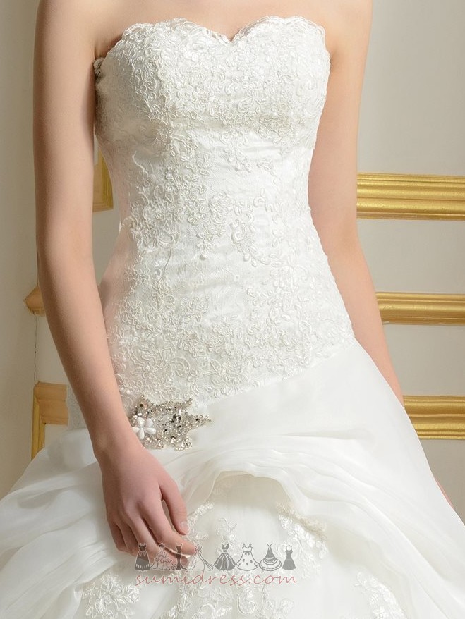 Natural Waist Sleeveless Hourglass A-Line Sweep Train Backless Wedding Dress