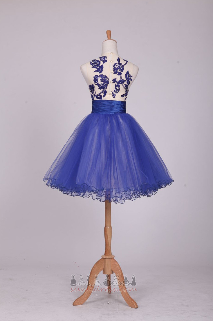 Natural Waist Spring Elegant Knee Length A-Line Tulle Cocktail Dress