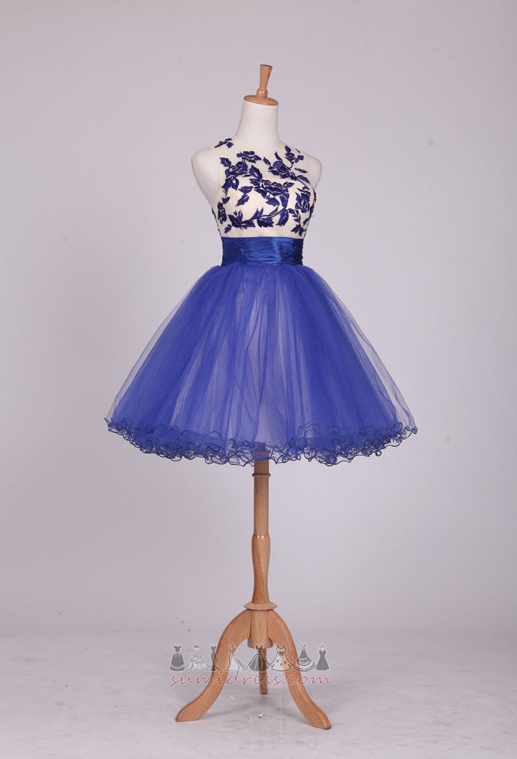Natural Waist Spring Elegant Knee Length A-Line Tulle Cocktail Dress