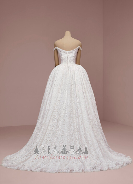Natural Waist Spring Sweep Train Lace Lace Sleeveless Wedding Dress