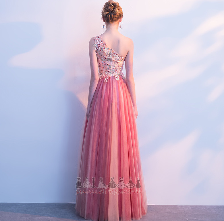 Natural Waist Sweep Train Tulle Summer One Shoulder Elegant Evening gown