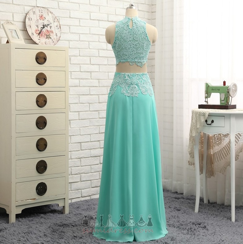 Natural Waist Wedding Jewel Sleeveless Lace Overlay Ankle Length Prom Dress