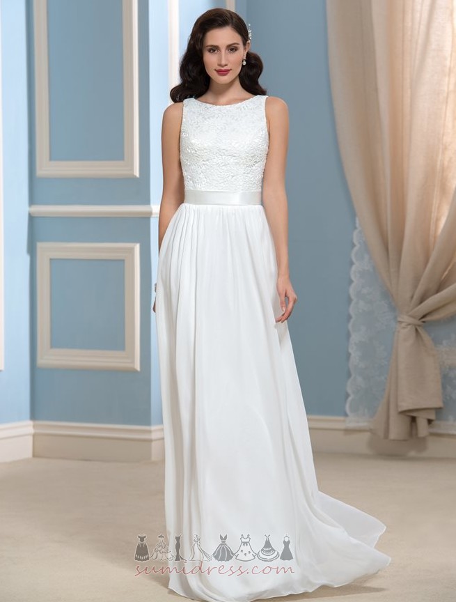 Natural Waist Zipper Up Beach Lace Floor Length Simple Wedding Dress