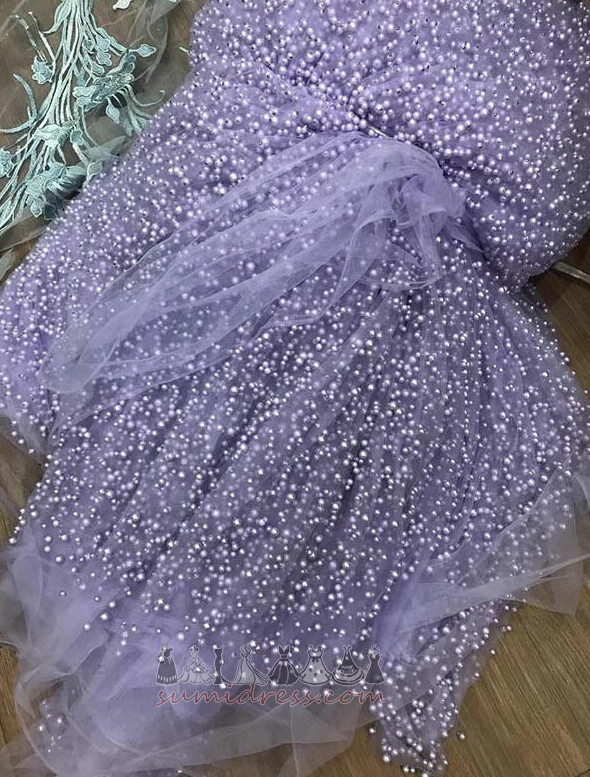 Natural Waist Zipper Up Split Front Off Shoulder Sexy Tulle Prom Dress