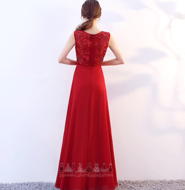 Naturlig Talje Elegant Bold Plisseret kjole Lace Gulvet længde Brudepige Kjole