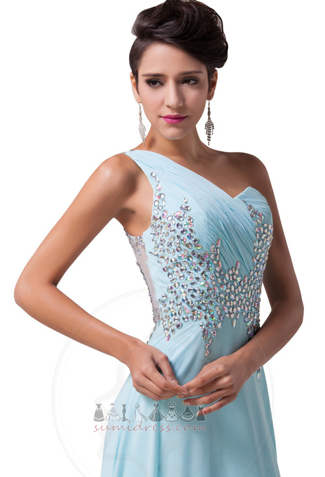 Naturlig Talje Krystal Sheer Tilbage Uden ærmer Medium A-linje Aften kjole