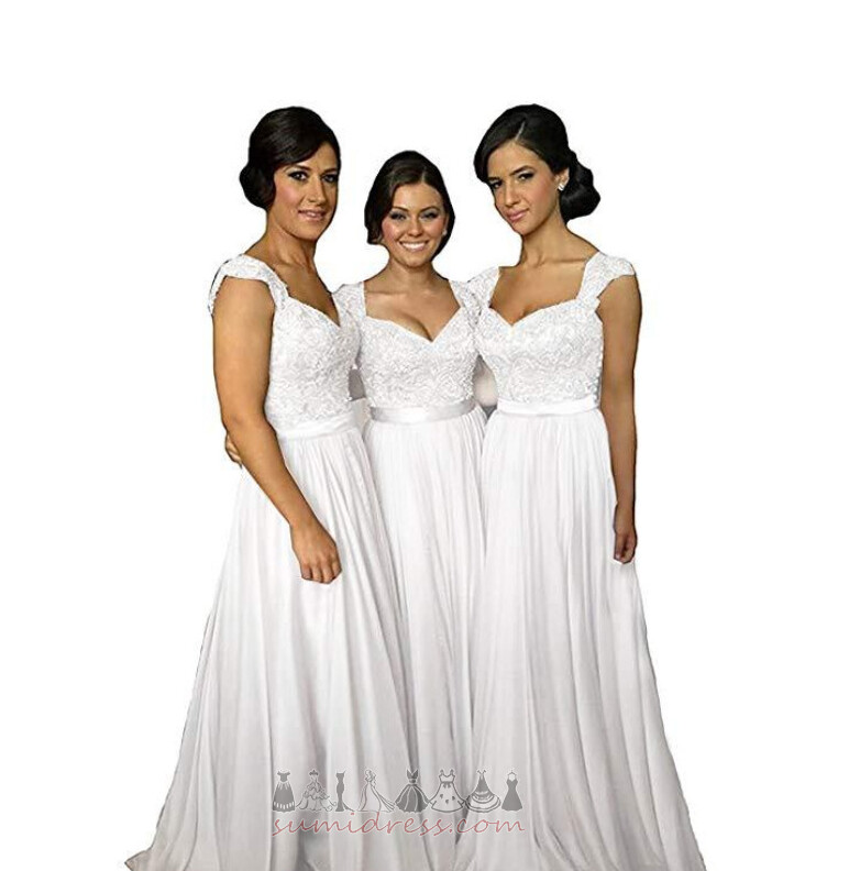 Naturlig Talje Medium Draped Lang Bryllup Lace Brudepige kjole
