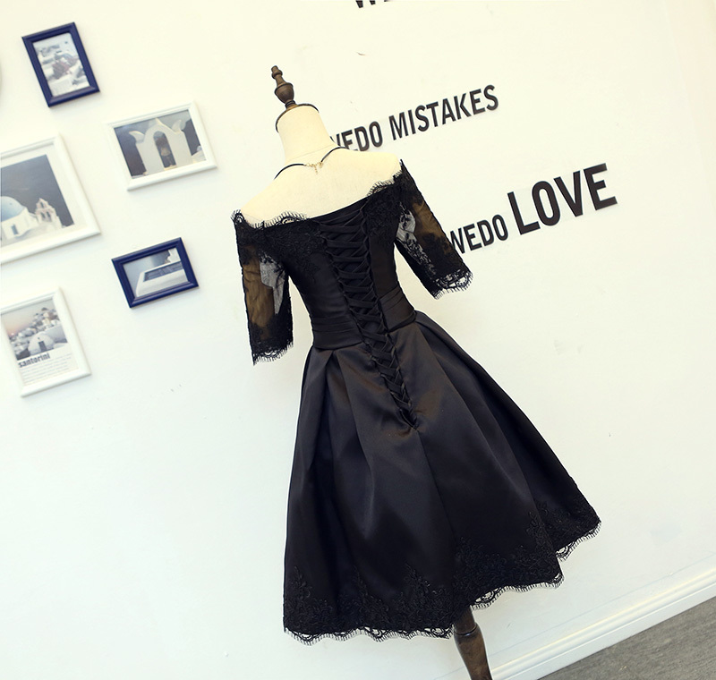 Nėriniai-up Aplikacijos plačiu kaklu Princesė Iliuzija rankovėmis Vakarą sijonas