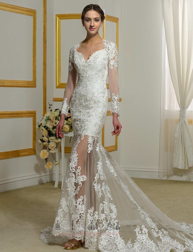 Невеста платье без спинки V-образным вырезом русалка треугольник складка Открытый