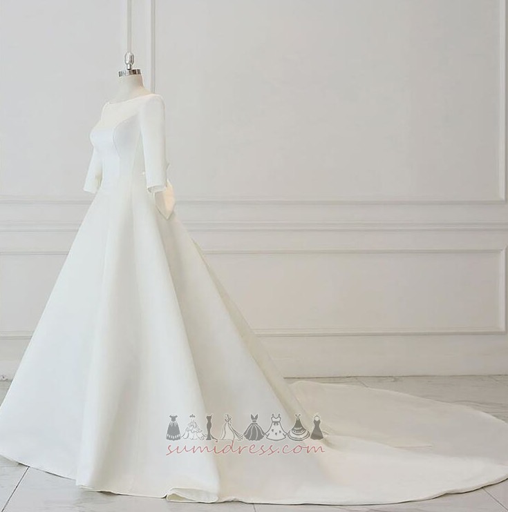 Невеста платье длинный Бато A-линия 3/4 длины рукава Футболка формальный