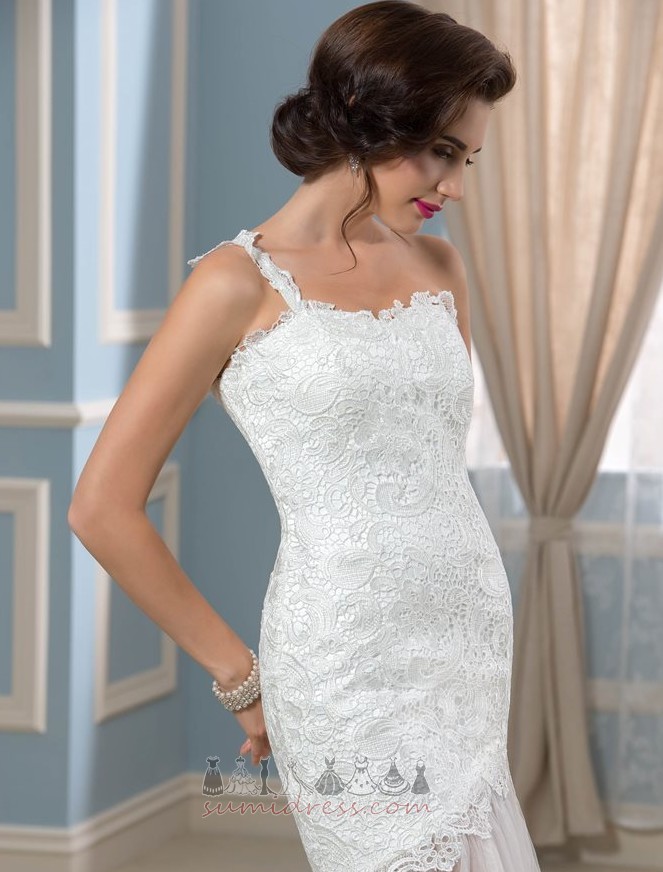 Невеста платье элегантный русалка Природные Талия кружево одно плечо длинный
