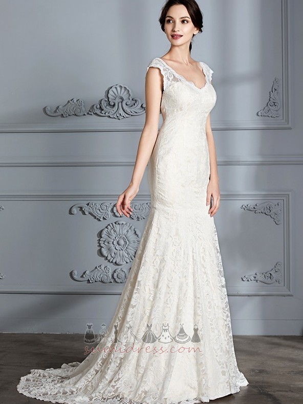Невеста платье Холл Кружевной оверлея падать Природные Талия кружево элегантный